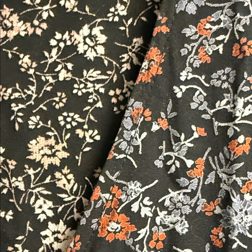 Madewell Black and Red Floral Midi Dress - Picture 3 of 8